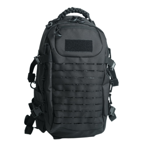 Laser Cut Black Military Backpack For Mens